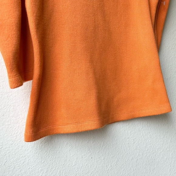 Johnathan Simkhai Orange Recycled Ribbed Puff 3/4 Sleeve Knit Sweater Top Sz S - Picture 5 of 11